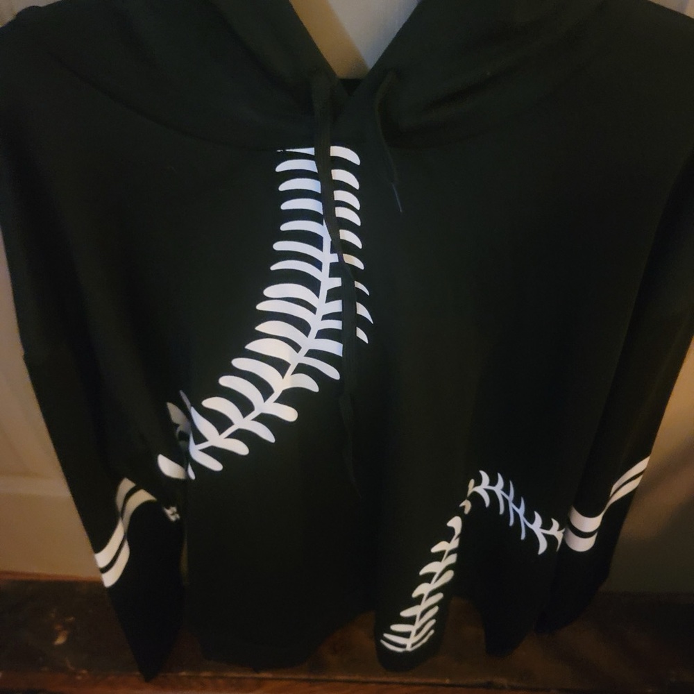 Black Hoodie with Baseball Graphic Never worn New